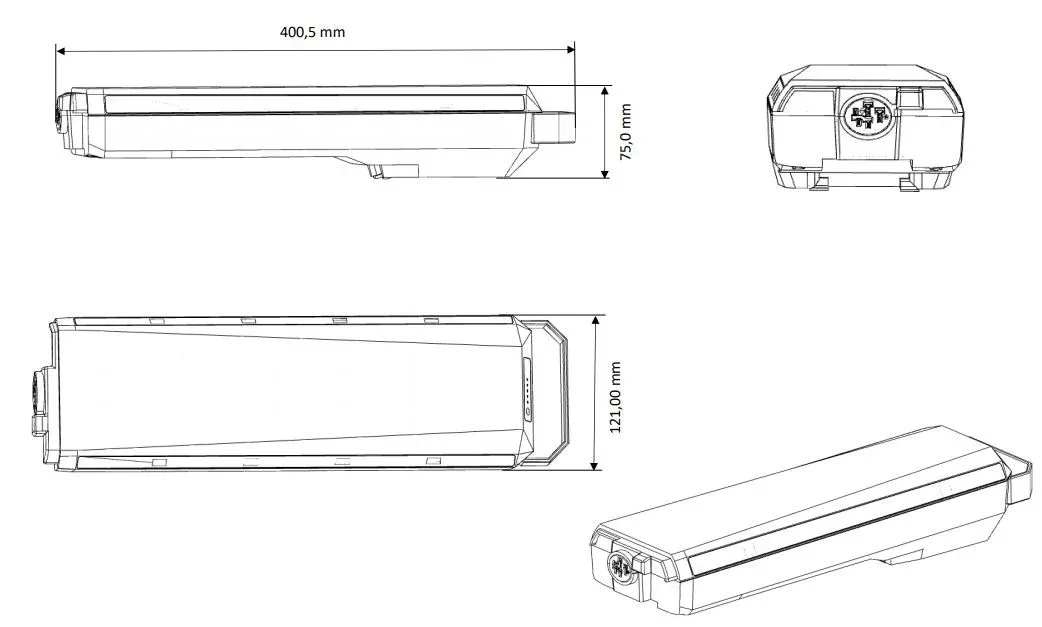E-Bike Vision 624Wh Bosch Compatible Bagagedrager Fietsaccu